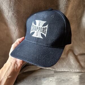 Y2K West Coast Choppers Adjustable Hat Black White Biker Cap